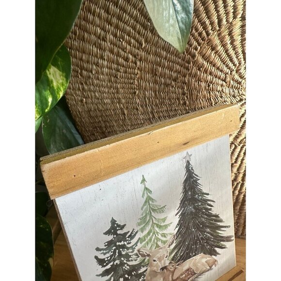 Christmas Tree Shops deer trees painting on easel - Picture 4 of 10